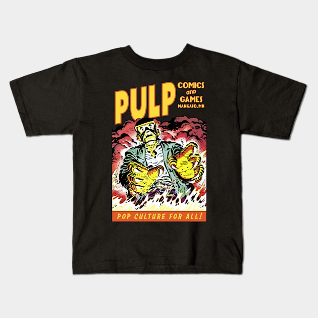 Pulp Robot Flames Kids T-Shirt by PULP Comics and Games